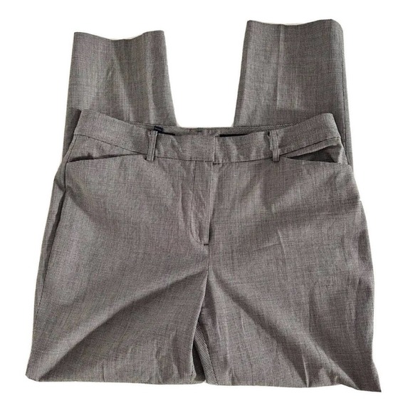 Brooks Brothers | Estethia Houndstooth Women's Gray Crop Leg Trousers Size 10 - Picture 3 of 13